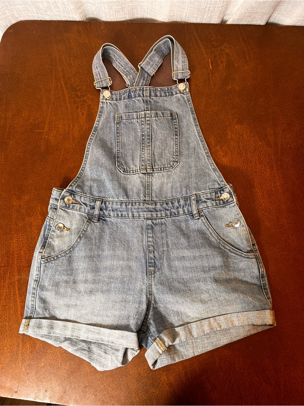 Denim&Co Light Blue Denim Overall Shorts
